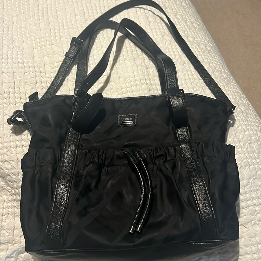 Burberry leather and washable diaper bag